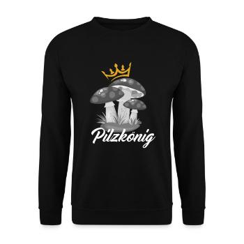 Pilzkönig Lustiges Pilzsammler - Unisex Pullover - Schwarz - Vorne - Alina (178cm) & Michal (187cm)
