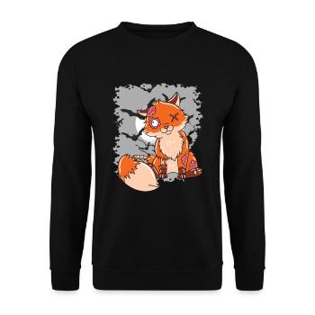 Halloween Zombie Animaux Halloween Renard - Sweat-shirt Unisexe - noir - Devant - Alina (178cm) & Michal (187cm)