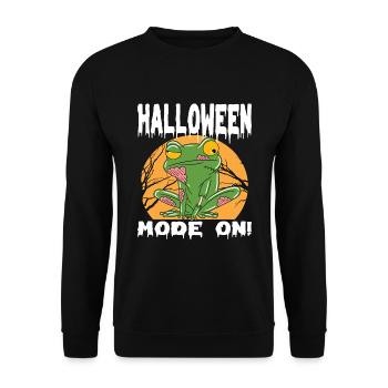Halloween Zombie Tiere Halloween Frosch - Unisex Pullover - Schwarz - Vorne - Alina (178cm) & Michal (187cm)