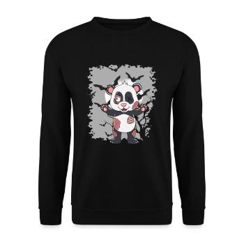 Halloween Zombie Animaux Halloween Panda - Sweat-shirt Unisexe - noir - Devant - Alina (178cm) & Michal (187cm)