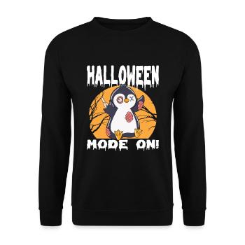 Halloween Zombie Tiere Halloween Pinguin - Unisex Pullover - Schwarz - Vorne - Alina (178cm) & Michal (187cm)