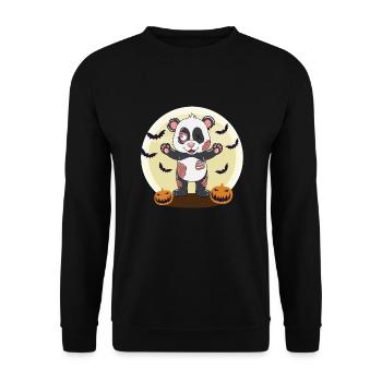 Halloween Zombie Panda Halloween - Unisex Pullover - Schwarz - Vorne - Alina (178cm) & Michal (187cm)