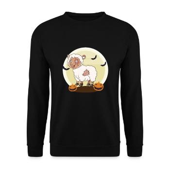 Halloween Zombie Schaf Halloween - Unisex Pullover - Schwarz - Vorne - Alina (178cm) & Michal (187cm)