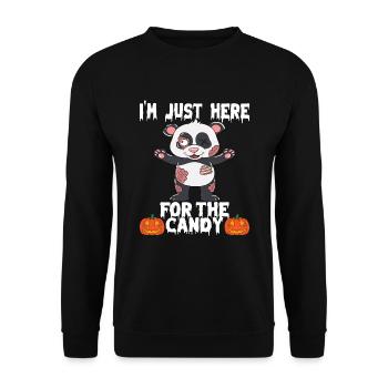 Halloween I'm Just Here For The Candy - Unisex Pullover - Schwarz - Vorne - Alina (178cm) & Michal (187cm)