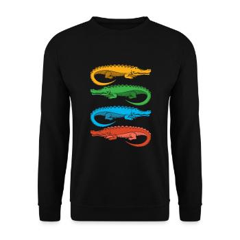 Alligator Alligator Crocodile Crocodile - Unisex Sweatshirt - black - Front - Alina (178cm) & Michal (187cm)