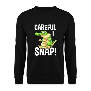 Alligator Alligator Crocodile Crocodile - Unisex Sweatshirt - black - Front - Alina (178cm) & Michal (187cm)