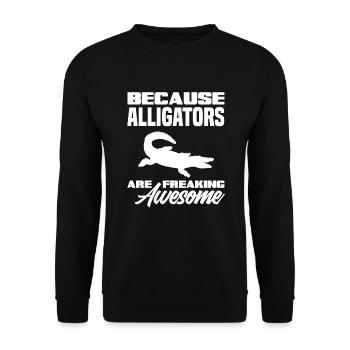 Alligator Alligator Crocodile Crocodile - Unisex Sweatshirt - black - Front - Alina (178cm) & Michal (187cm)