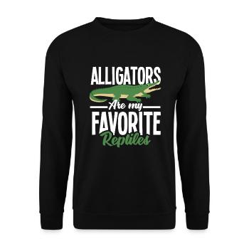 Alligator Alligator Crocodile Crocodile - Unisex Sweatshirt - black - Front - Alina (178cm) & Michal (187cm)
