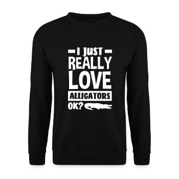 Alligator Alligator Crocodile Crocodile - Unisex Sweatshirt - black - Front - Alina (178cm) & Michal (187cm)