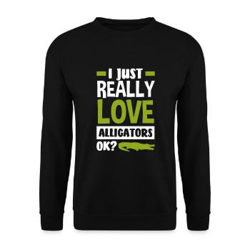 Alligator Alligator Crocodile Crocodile - Sweat-shirt Unisexe - noir - Devant - Alina (178cm) & Michal (187cm)