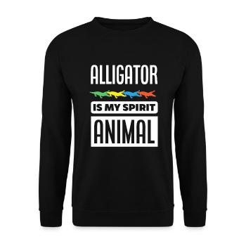 Alligator Alligator Crocodile Crocodile - Unisex Sweatshirt - black - Front - Alina (178cm) & Michal (187cm)