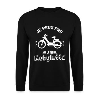 Je Peux Pas J'ai Mobylette Cadeau - Sweat-shirt Unisexe - noir - Devant - Alina (178cm) & Michal (187cm)
