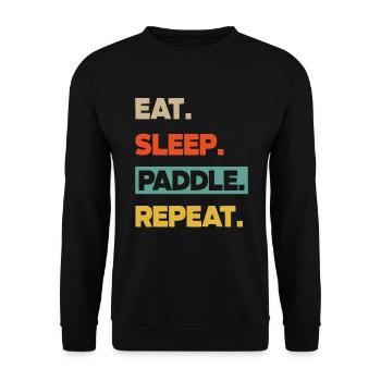 Kajak Kanu - Unisex Pullover - Schwarz - Vorne - Alina (178cm) & Michal (187cm)