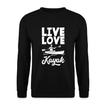 Kajak Kanu - Unisex Pullover - Schwarz - Vorne - Alina (178cm) & Michal (187cm)
