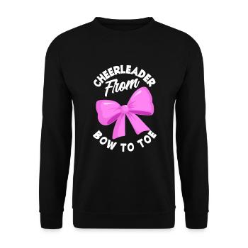 Lustiges Cheerleader Cheerleading Geschenk - Unisex Pullover - Schwarz - Vorne - Alina (178cm) & Michal (187cm)
