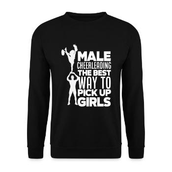 Drôle de pom-pom girl Cheerleading Cadeau - Sweat-shirt Unisexe - noir - Devant - Alina (178cm) & Michal (187cm)