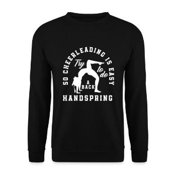 Lustiges Cheerleader Cheerleading Geschenk - Unisex Pullover - Schwarz - Vorne - Alina (178cm) & Michal (187cm)