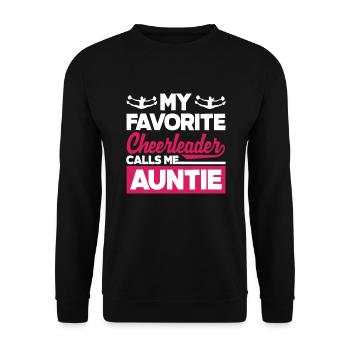 Lustiges Cheerleader Cheerleading Geschenk - Unisex Pullover - Schwarz - Vorne - Alina (178cm) & Michal (187cm)