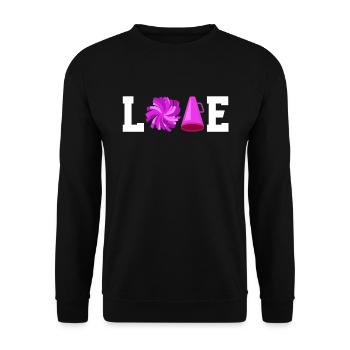Lustiges Cheerleader Cheerleading Geschenk - Unisex Pullover - Schwarz - Vorne - Alina (178cm) & Michal (187cm)