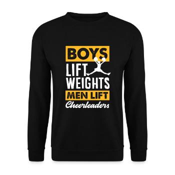 Lustiges Cheerleader Cheerleading Geschenk - Unisex Pullover - Schwarz - Vorne - Alina (178cm) & Michal (187cm)