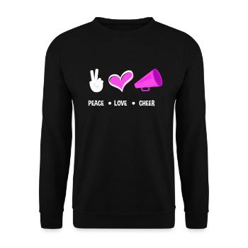 Lustiges Cheerleader Cheerleading Geschenk - Unisex Pullover - Schwarz - Vorne - Alina (178cm) & Michal (187cm)