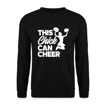 Lustiges Cheerleader Cheerleading Geschenk - Unisex Pullover - Schwarz - Vorne - Alina (178cm) & Michal (187cm)