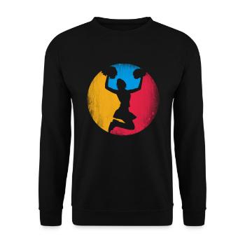 Drôle de pom-pom girl Cheerleading Cadeau - Sweat-shirt Unisexe - noir - Devant - Alina (178cm) & Michal (187cm)