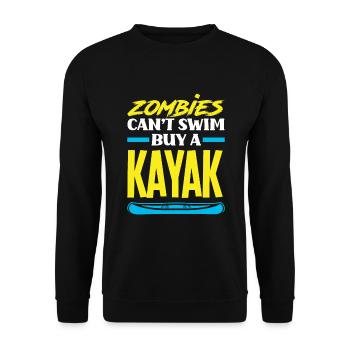 Kajak Kanu - Unisex Pullover - Schwarz - Vorne - Alina (178cm) & Michal (187cm)
