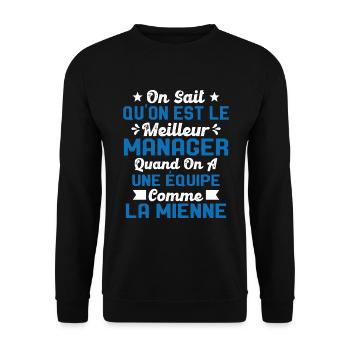 Meilleur Chef a une équipe comme la mienne - Sweat-shirt Unisexe - noir - Devant - Alina (178cm) & Michal (187cm)