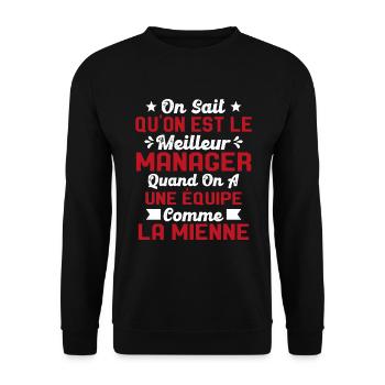 Meilleur Chef a une équipe comme la mienne - Sweat-shirt Unisexe - noir - Devant - Alina (178cm) & Michal (187cm)