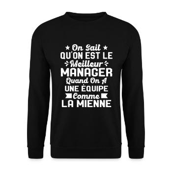 Meilleur Chef a une équipe comme la mienne - Sweat-shirt Unisexe - noir - Devant - Alina (178cm) & Michal (187cm)