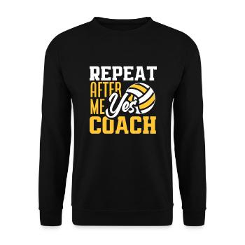 Lustiges Volleyball Trainer Geschenk - Unisex Pullover - Schwarz - Vorne - Alina (178cm) & Michal (187cm)