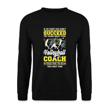 Drôle d’entraîneur de volleyball - Sweat-shirt Unisexe - noir - Devant - Alina (178cm) & Michal (187cm)