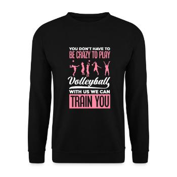 Lustiges Volleyball Geschenk Volleyball Team - Unisex Pullover - Schwarz - Vorne - Alina (178cm) & Michal (187cm)
