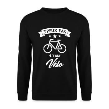 Je Peux Pas J Ai Vélo - Sweat-shirt Unisexe - noir - Devant - Alina (178cm) & Michal (187cm)