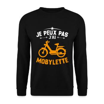 Je Peux Pas J'ai Mobylette Cadeau - Sweat-shirt Unisexe - noir - Devant - Alina (178cm) & Michal (187cm)