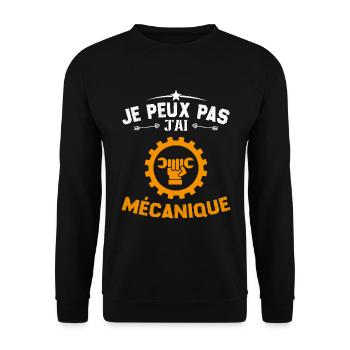 Je Peux Pas J'ai Mécanique Mécanicien Cadeau - Sweat-shirt Unisexe - noir - Devant - Alina (178cm) & Michal (187cm)