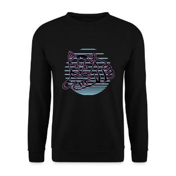 Chat graphique Retro Cat pour les propriétaires de chats - Sweat-shirt Unisexe - noir - Devant - Alina (178cm) & Michal (187cm)
