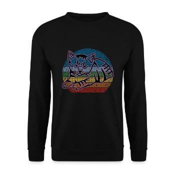 Chat graphique Retro Cat pour les propriétaires de chats - Sweat-shirt Unisexe - noir - Devant - Alina (178cm) & Michal (187cm)