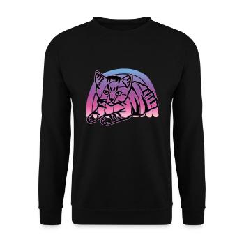 Chat graphique Retro Cat pour les propriétaires de chats - Sweat-shirt Unisexe - noir - Devant - Alina (178cm) & Michal (187cm)