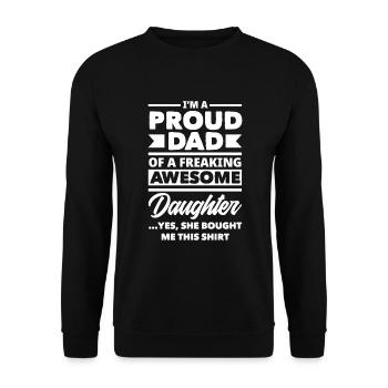 Papa Père Cadeau de la fête des pères - Sweat-shirt Unisexe - noir - Devant - Alina (178cm) & Michal (187cm)