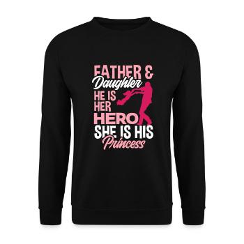 Papa Père Cadeau de la fête des pères - Sweat-shirt Unisexe - noir - Devant - Alina (178cm) & Michal (187cm)