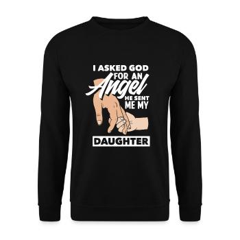 Papa Père Cadeau de la fête des pères - Sweat-shirt Unisexe - noir - Devant - Alina (178cm) & Michal (187cm)