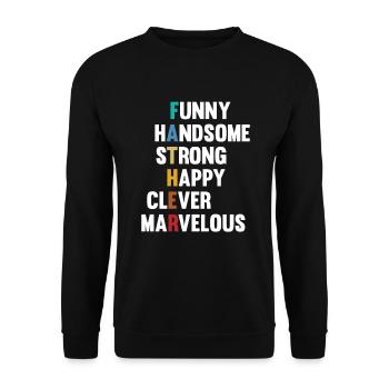 Papa Père Cadeau de la fête des pères - Sweat-shirt Unisexe - noir - Devant - Alina (178cm) & Michal (187cm)