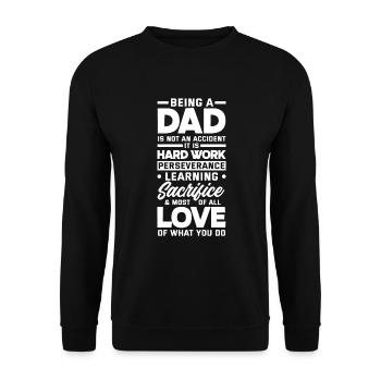 Papa Père Cadeau de la fête des pères - Sweat-shirt Unisexe - noir - Devant - Alina (178cm) & Michal (187cm)