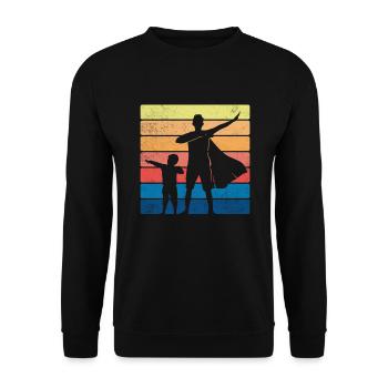 Papa Père Cadeau de la fête des pères - Sweat-shirt Unisexe - noir - Devant - Alina (178cm) & Michal (187cm)