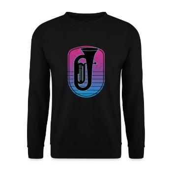 Tuba Player Tuba Musical Instrument - Unisex Sweatshirt - black - Front - Alina (178cm) & Michal (187cm)