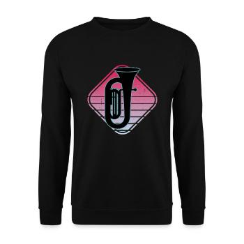 Tuba Player Tuba Musical Instrument - Unisex Sweatshirt - black - Front - Alina (178cm) & Michal (187cm)