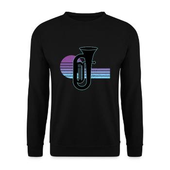 Tuba Player Tuba Musical Instrument - Unisex Sweatshirt - black - Front - Alina (178cm) & Michal (187cm)