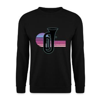 Tuba Player Tuba Musical Instrument - Unisex Sweatshirt - black - Front - Alina (178cm) & Michal (187cm)